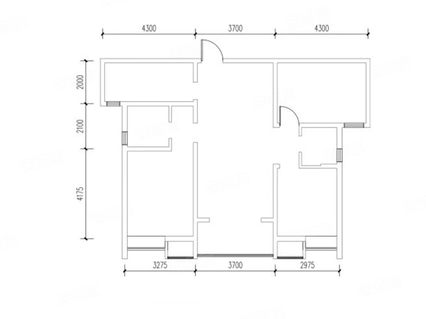 3室2厅2卫1厨  建面117平米
