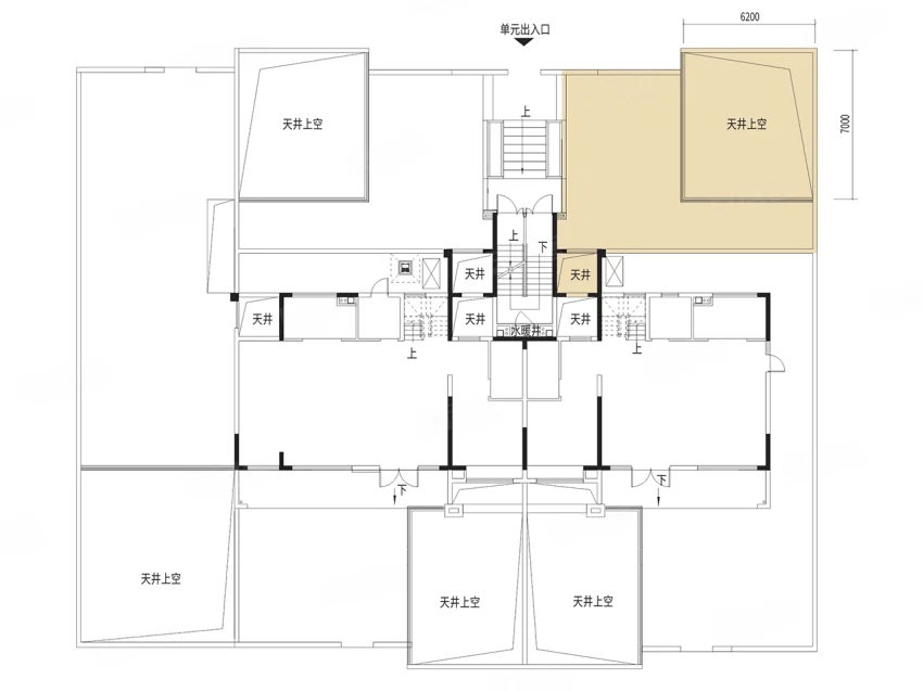 上叠 3室2厅3卫1厨， 建面184.00平米