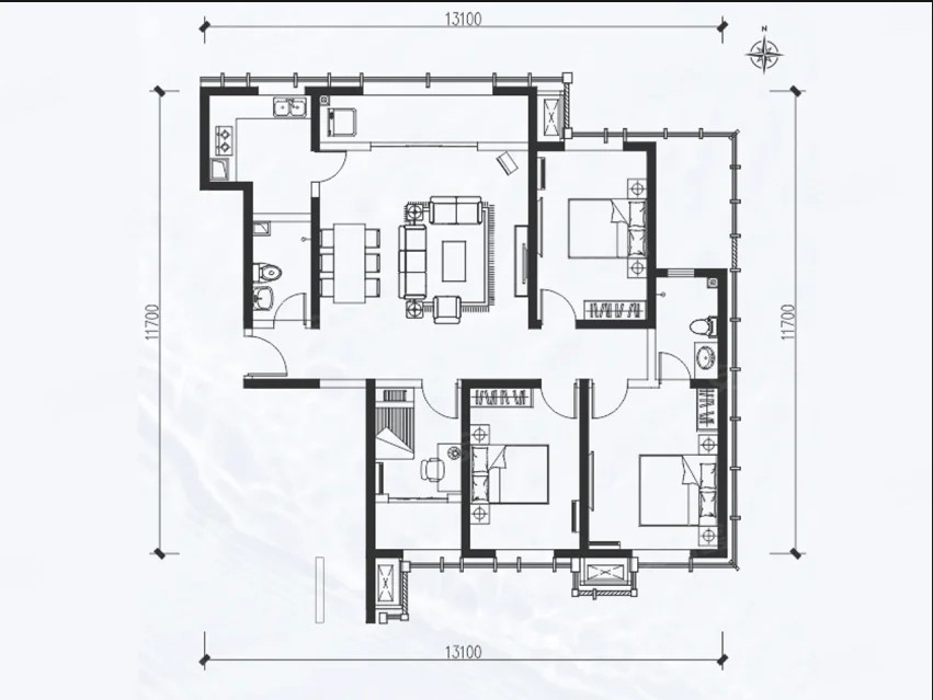 4室2厅2卫 建面：143㎡