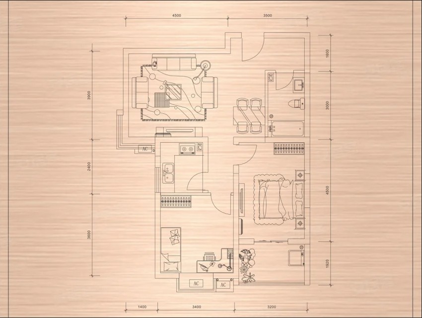 2室2厅1卫 建面：92㎡