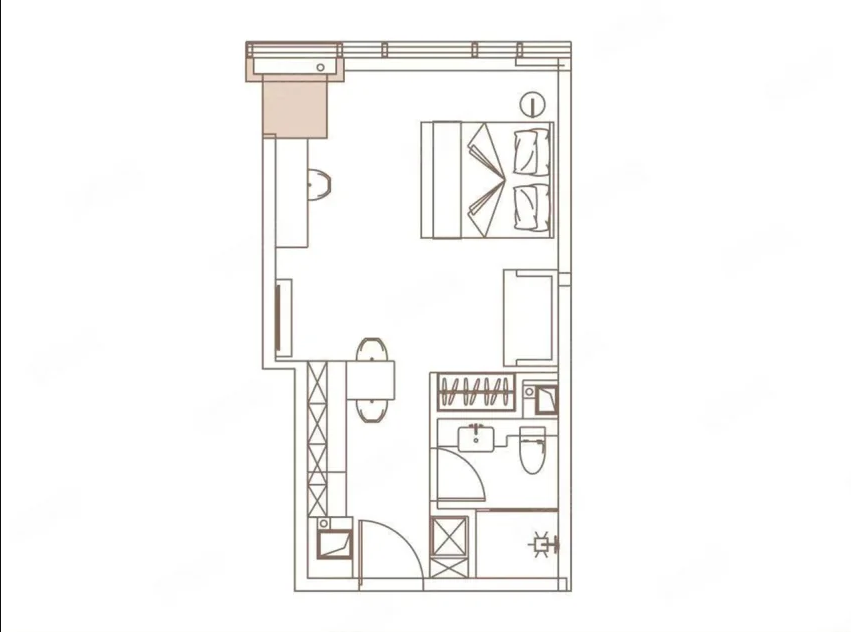 1室1厅1卫 建面：55㎡